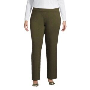 Land’s End Starfish Straight Leg Midrise Pants Sz 14/16 Forest Moss